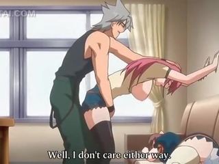 Pink haired anime beauty cunt fucked against the