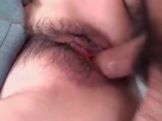 Asian Teen Hairy Pussy Fucked Hard And Deep In Close-up