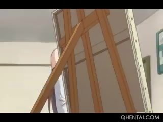Outstanding Hentai Doll Giving smashing Titjob And Blowjob In Bathroom