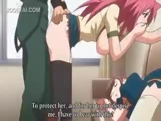 Rozë flokë anime tipar kuçkë fucked kundër the mur
