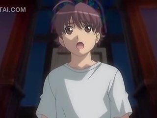 Anime sweet daughter showing her penis sucking skills
