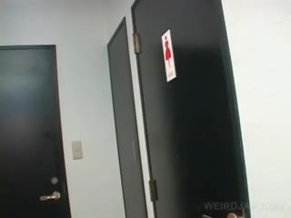 Asian Teen babe movies Twat While Pissing In A Toilet