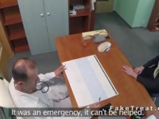 Slim Brunette Takes Doctors penis