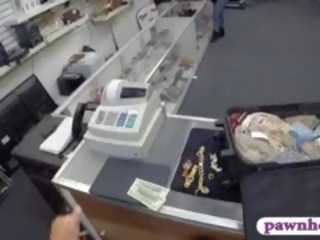 Flight Attendant Sucking And Fucked At The Pawnshop For Cash