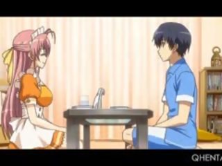 Big Boobed Hentai Maid Showing Cunt Upskirt And Riding peter