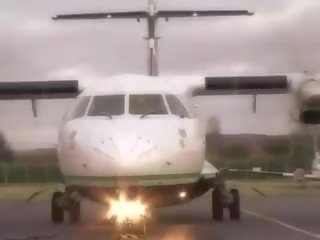 Fabulous air hostess sucking pilots big phallus