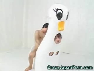 日本语 duck 年轻 女士 facialed!