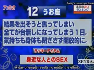 Subtitled japan news tv clip horoscope ngejutno bukkake