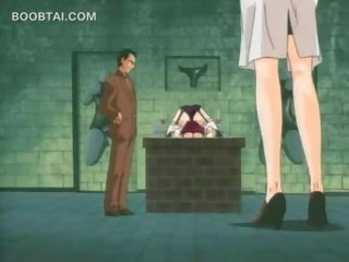 Netīras filma ieslodzītais anime damsel izpaužas vāvere paberzējot uz apakšveļa