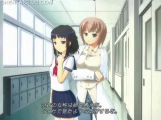 Hentai honey in school uniform masturbating pussy