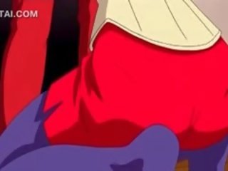 Super výstřik v detail s prsatá anime hottie