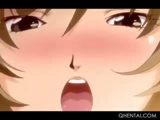 Busty Hentai lady Giving Titjob Gets Slick Cunt Nailed Deep