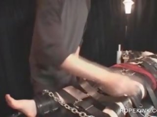BDSM sex clip Slave Gagged And Bonded Gets Cunt Tortured