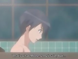 Hentai βρόμικο συνδετήρας με γυμνός ζευγάρι γαμήσι σε μπάνιο