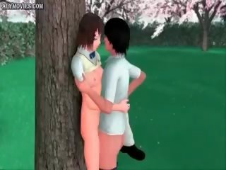 Animated teenager Having adult clip In Park